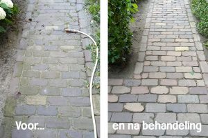 Voor en na terrasreiniging LC Trading